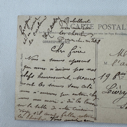 Vintage Zeppelin Airship Dirigible Postcard Post Card French Le Lebaudy