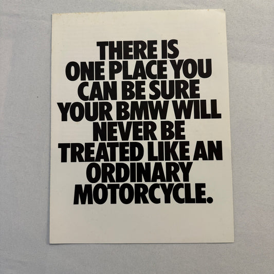 Vintage BMW Motorcycle Bike Sales Brochure Folder Catalog