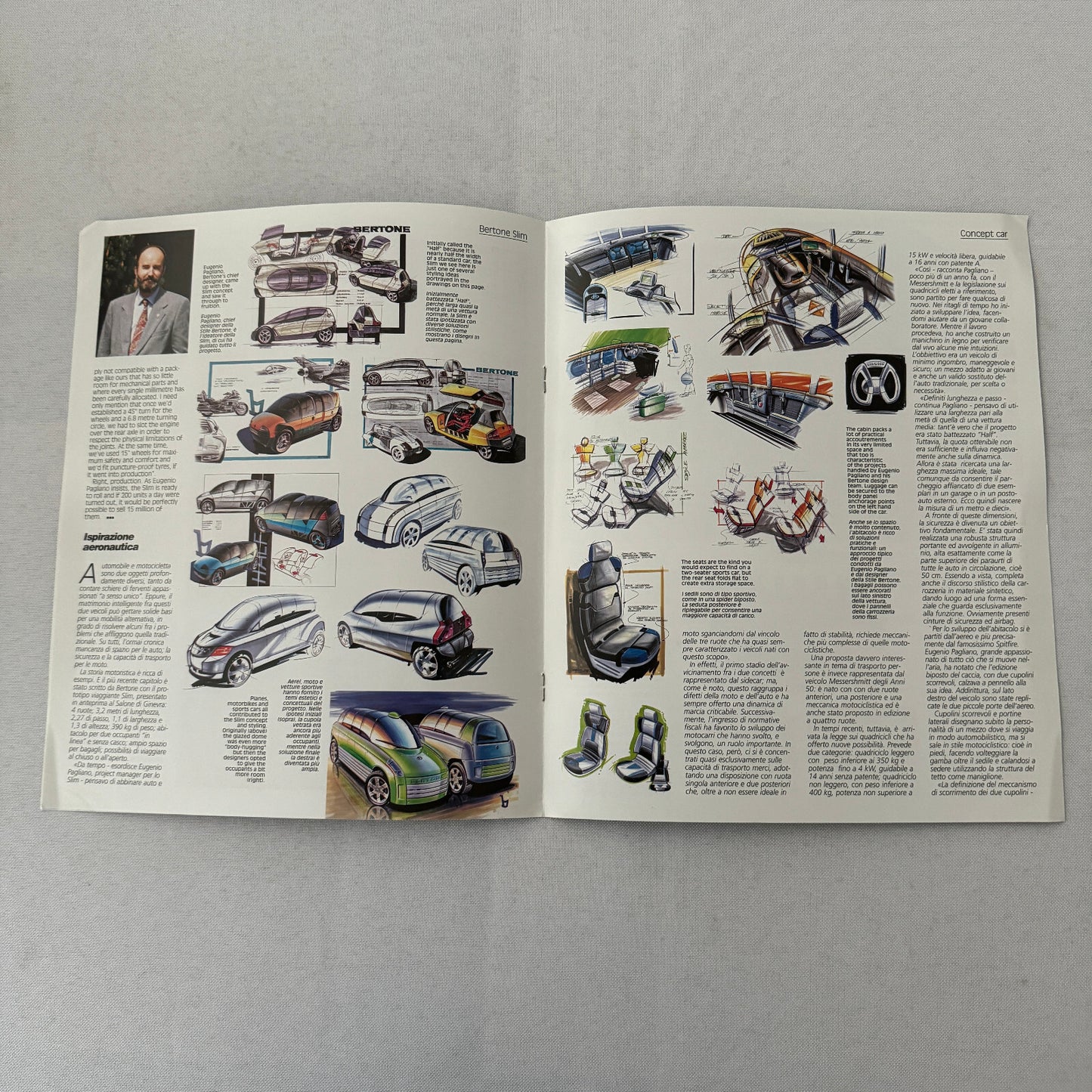 Bertone Slim Concept Car Prototype Sales Brochure Catalog 2000