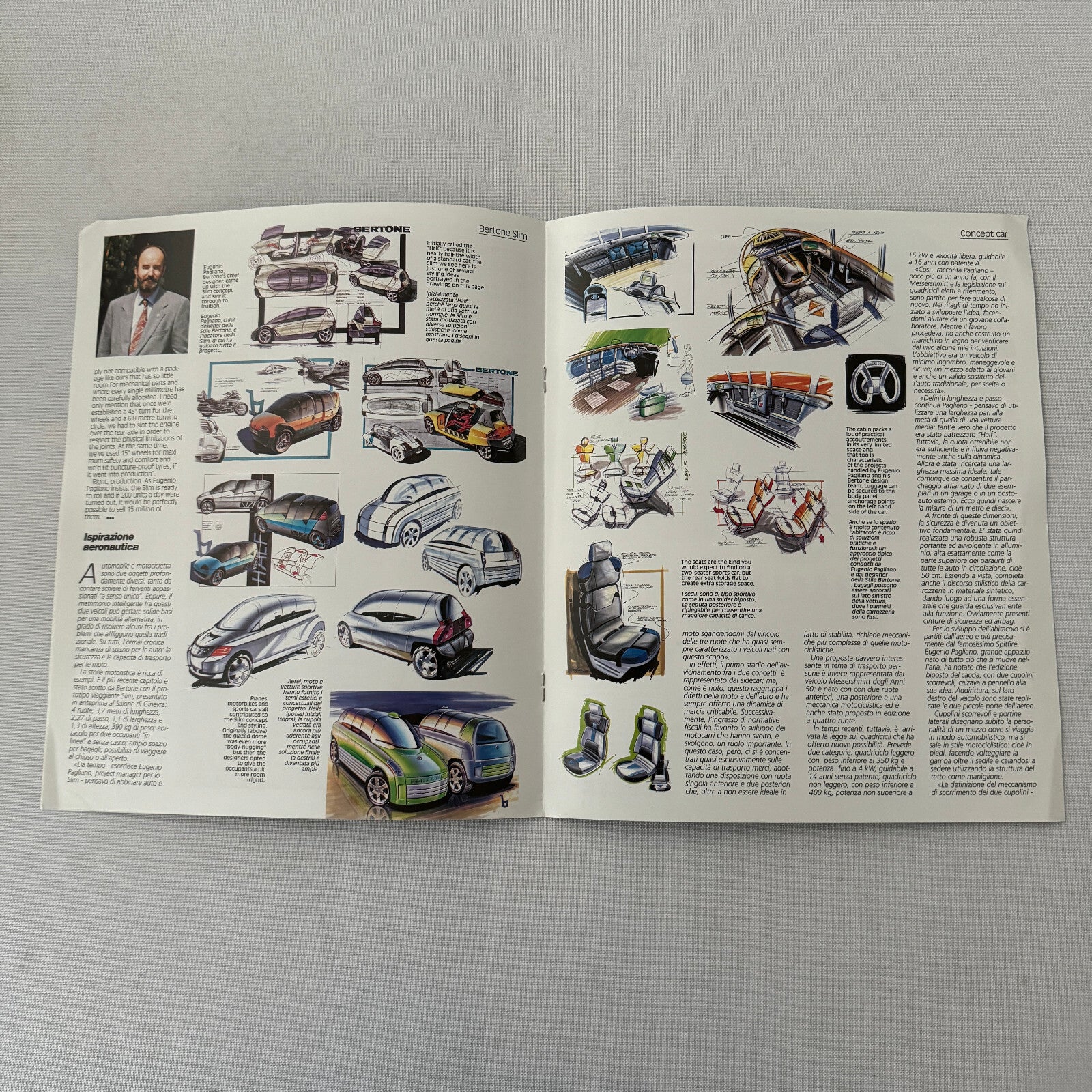 Bertone Slim Concept Car Prototype Sales Brochure Catalog 2000