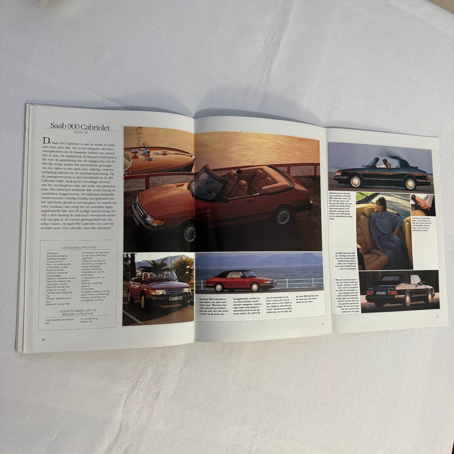 Vintage Saab 900 Car Sales Brochure Catalog 900 Cabriolet 900 Turbo 16S DUTCH