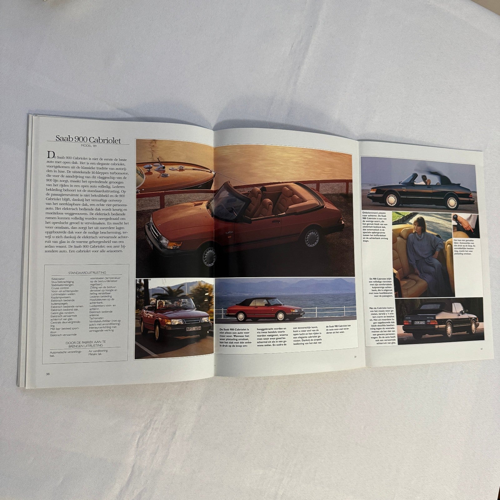 Vintage Saab 900 Car Sales Brochure Catalog 900 Cabriolet 900 Turbo 16S DUTCH