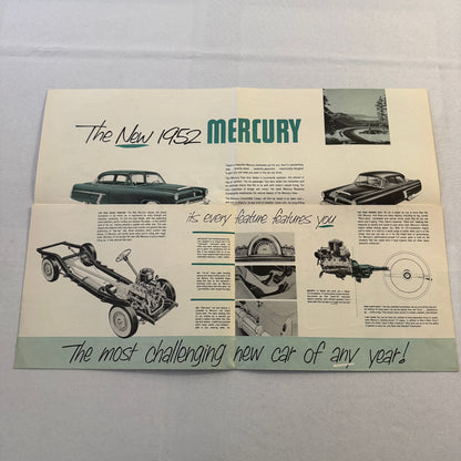 1952 Mercury Car Sales Brochure Catalog Mercury Monterey Convertible Coupe