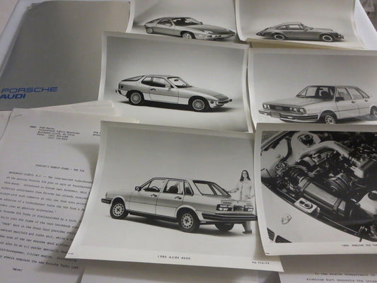 1980 Porsche & Audi Press Kit Brochure w/ Photos 911 928 924 Turbo 4000 5000 +
