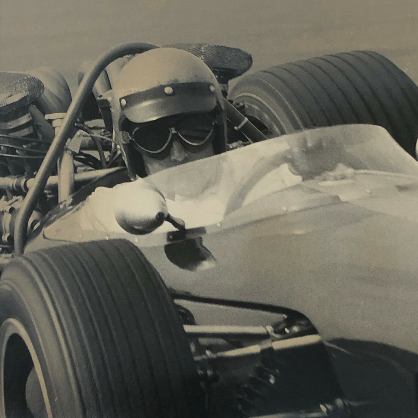 Vintage Racing Photo Photograph Jack Brabham in Car Bernard Cahier 