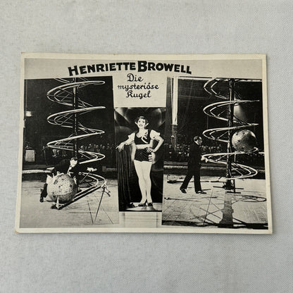 Vintage Circus Danger Act Postcard Post Card Henriette Browell in Ball