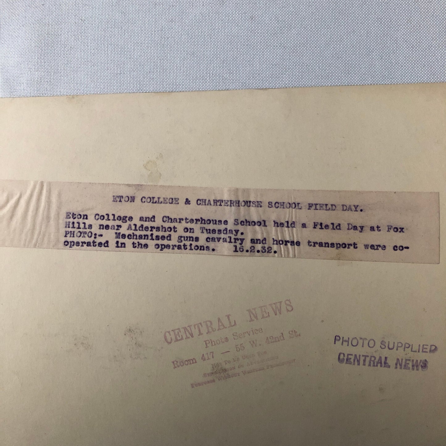 Military School 1932 Press Photo Photograph Eton vs Charterhouse UK Tanks