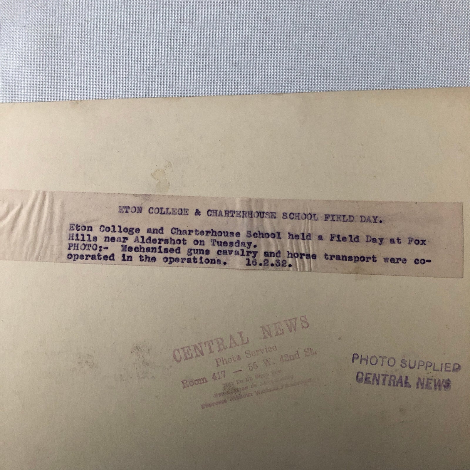 Military School 1932 Press Photo Photograph Eton vs Charterhouse UK Tanks