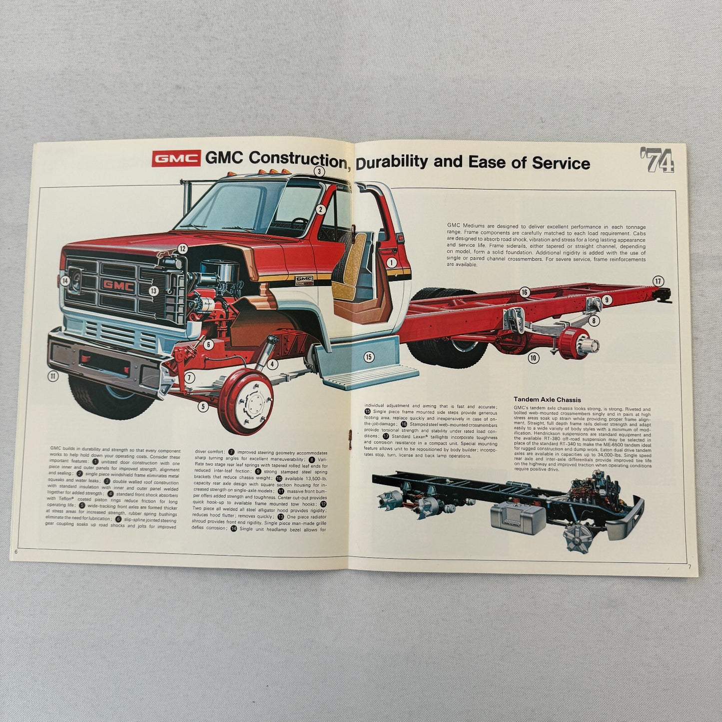 1974 GMC Medium Duty Truck Sales Brochure 5000 6000 6500