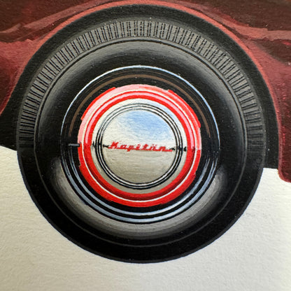 1939 Opel Kapitan Cabriolet Car Automobile Illustration Art Drawing Hand Drawn