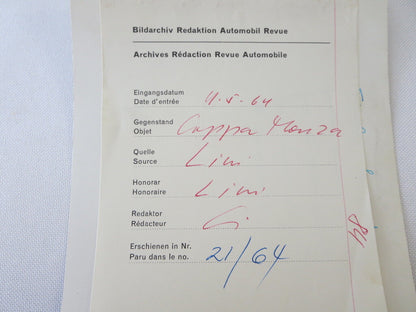 Vintage 1964 Racing Photograph Photo Image - Grand Prix Race Cars 