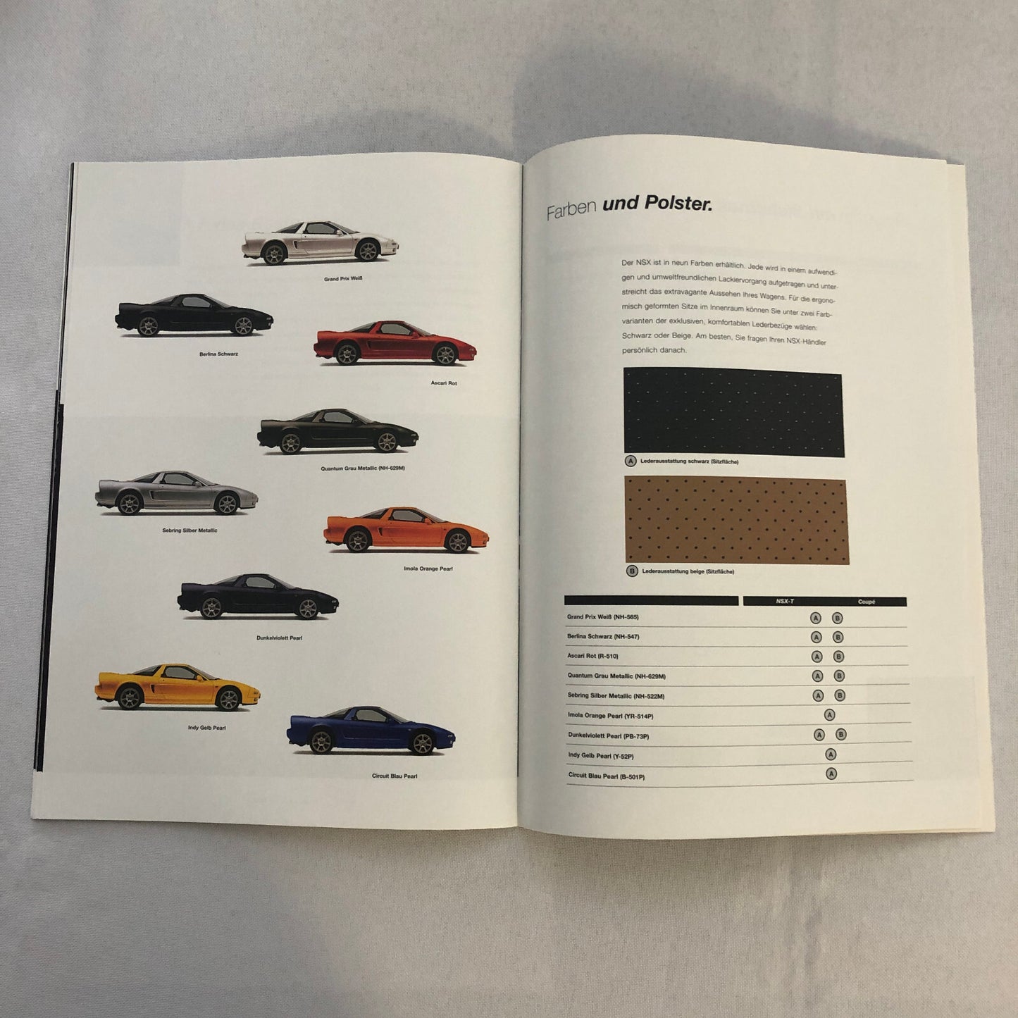 Honda NSX Car Sales Brochure GERMAN Text European Market