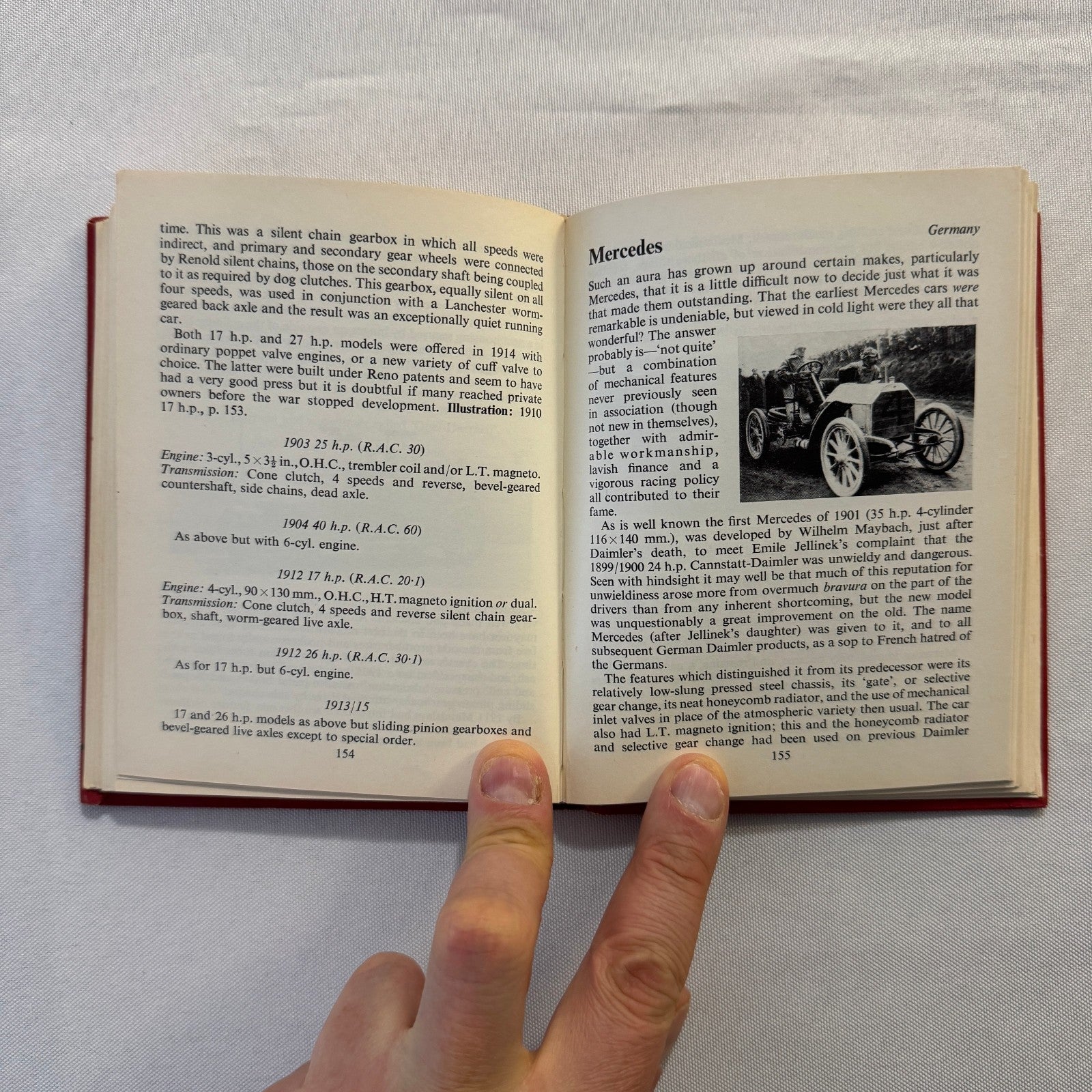 1963 Veteran Motorcar Pocketbook Book Vintage Bugatti Benz Rolls Royce and More