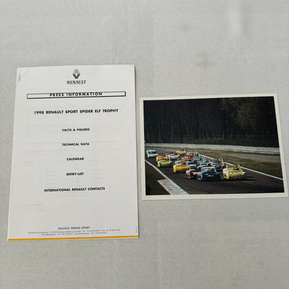 1998 Renault Sport Spider ELF Trophy Racing Press Kit Photos Documents
