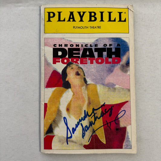 Chronicle of a Death Foretold Theater Playbill Cast Signed Autographed Signature