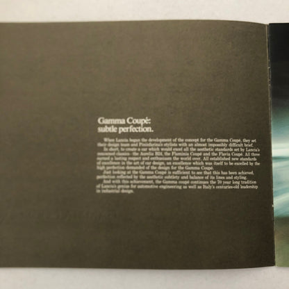 Lancia Gamma Coupe Car Sales Brochure Catalog GERMAN TEXT