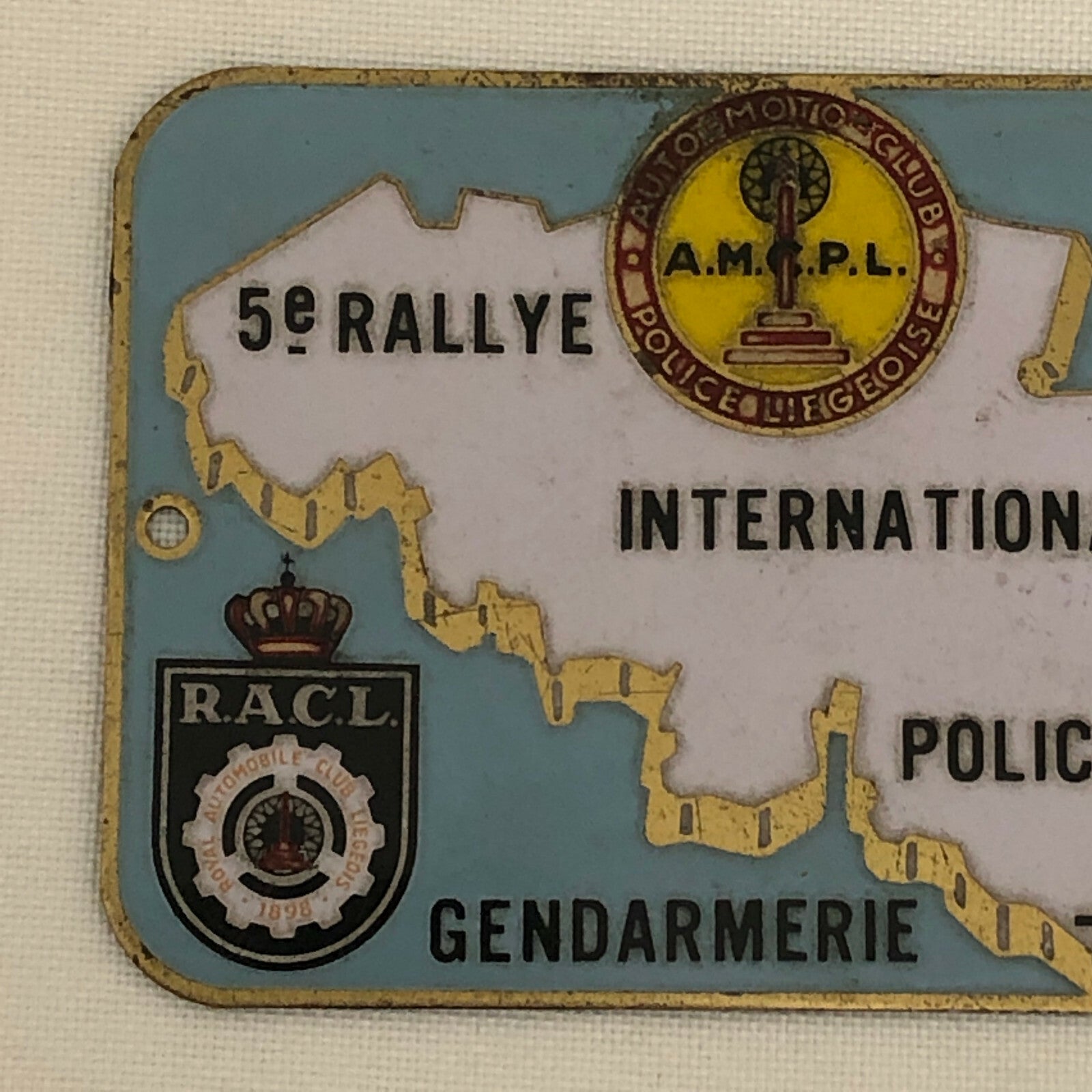 1960 Rallye International Police Gendarmerie Car Rally Badge RACL AMCPL