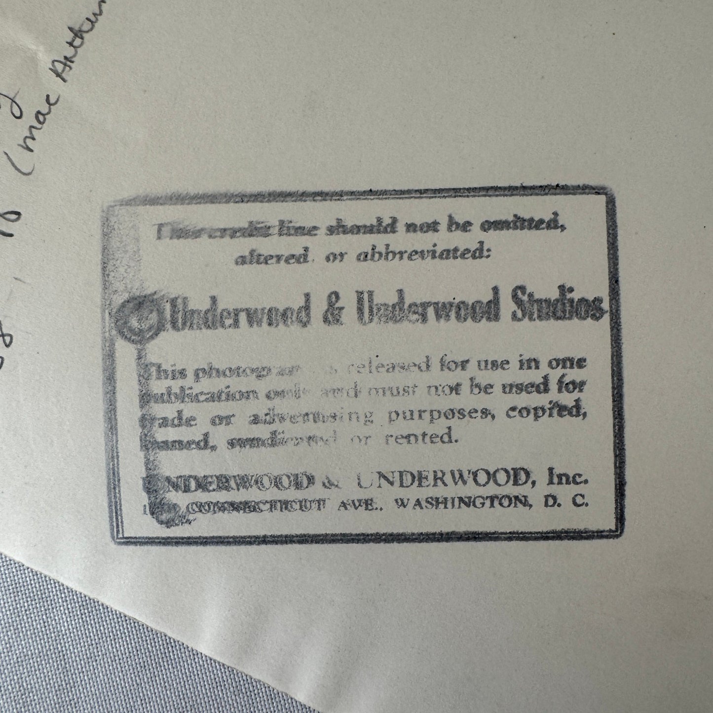 General Douglas MacArthur Underwood Press Photograph 1930 United States Army