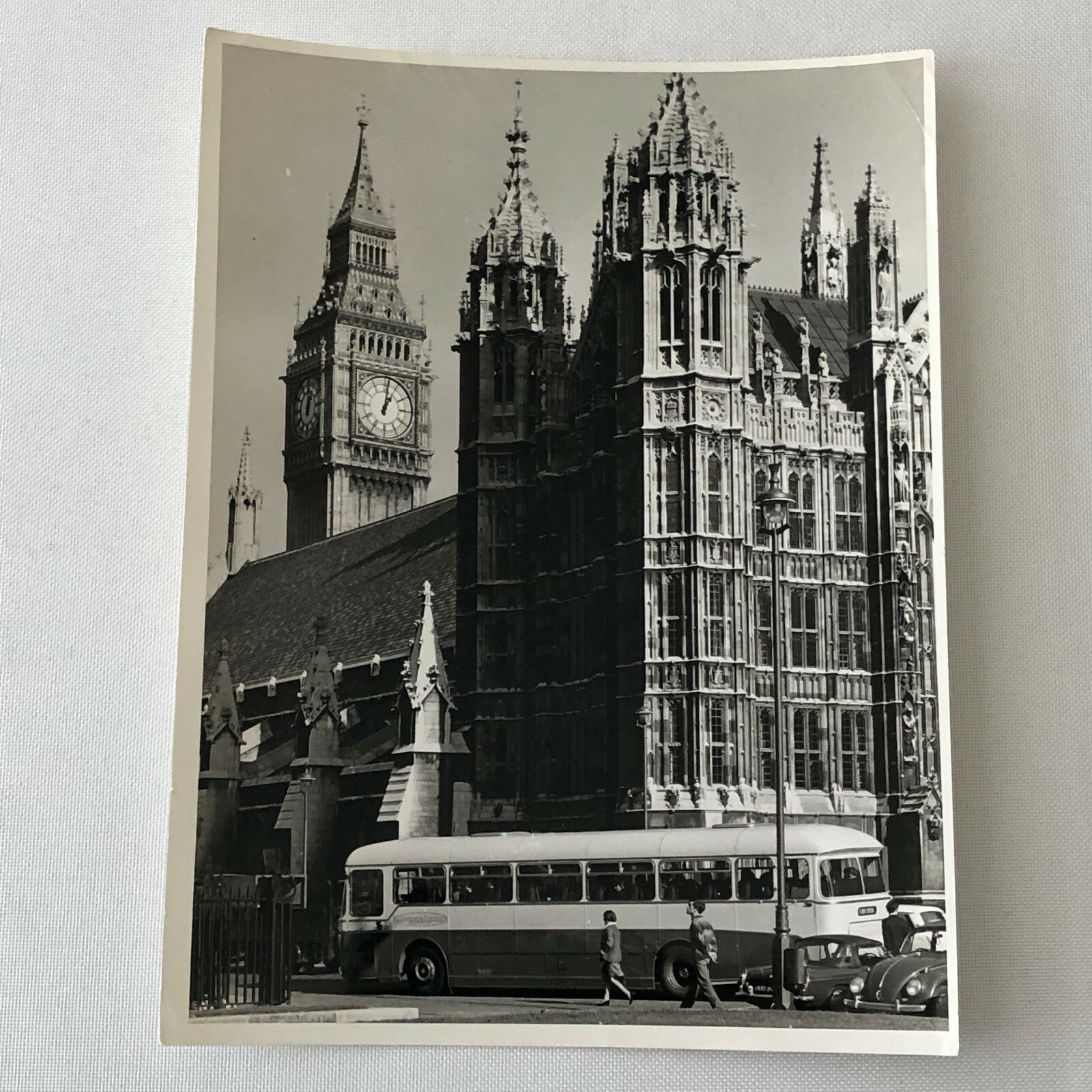Vintage Photo Photograph Bus Westminster Abbey Big Ben Clock VW Beetle Bus +