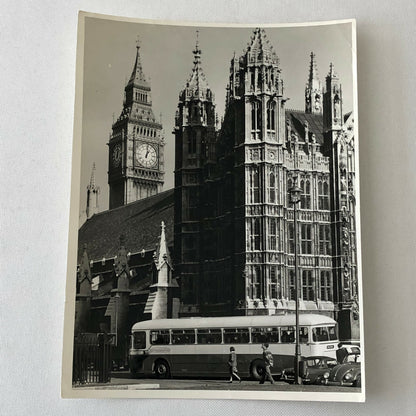 Vintage Photo Photograph Bus Westminster Abbey Big Ben Clock VW Beetle Bus +