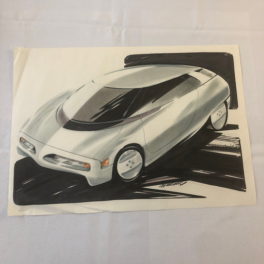 Vintage Concept Car Styling Art Design Illustration NOTTRODT Signed