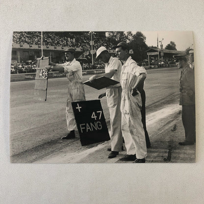 Vintage 1957 Italian Grand Prix Racing Photo Photograph Print - Track Crew