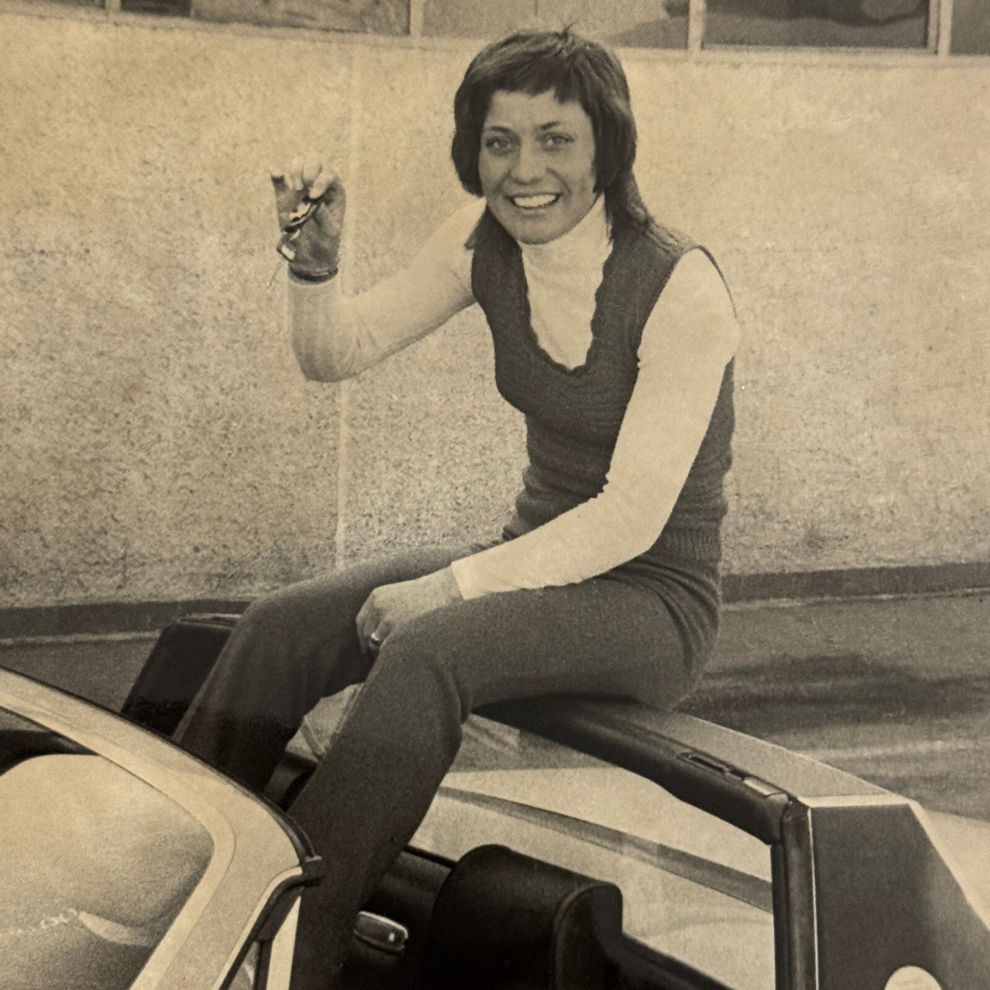 Vintage Photo Photograph Woman with Porsche 914 Car