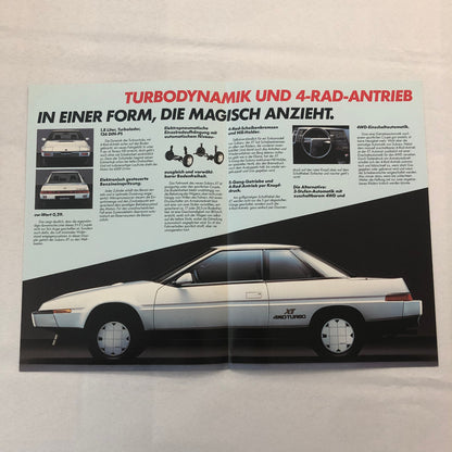 Subaru XT 4WD Turbo Car Sales Brochure Catalog Advertising GERMAN Text