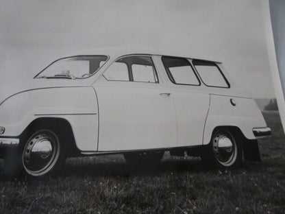 Vintage Saab 95 Station Wagon Factory Press Photo Photograph Image 