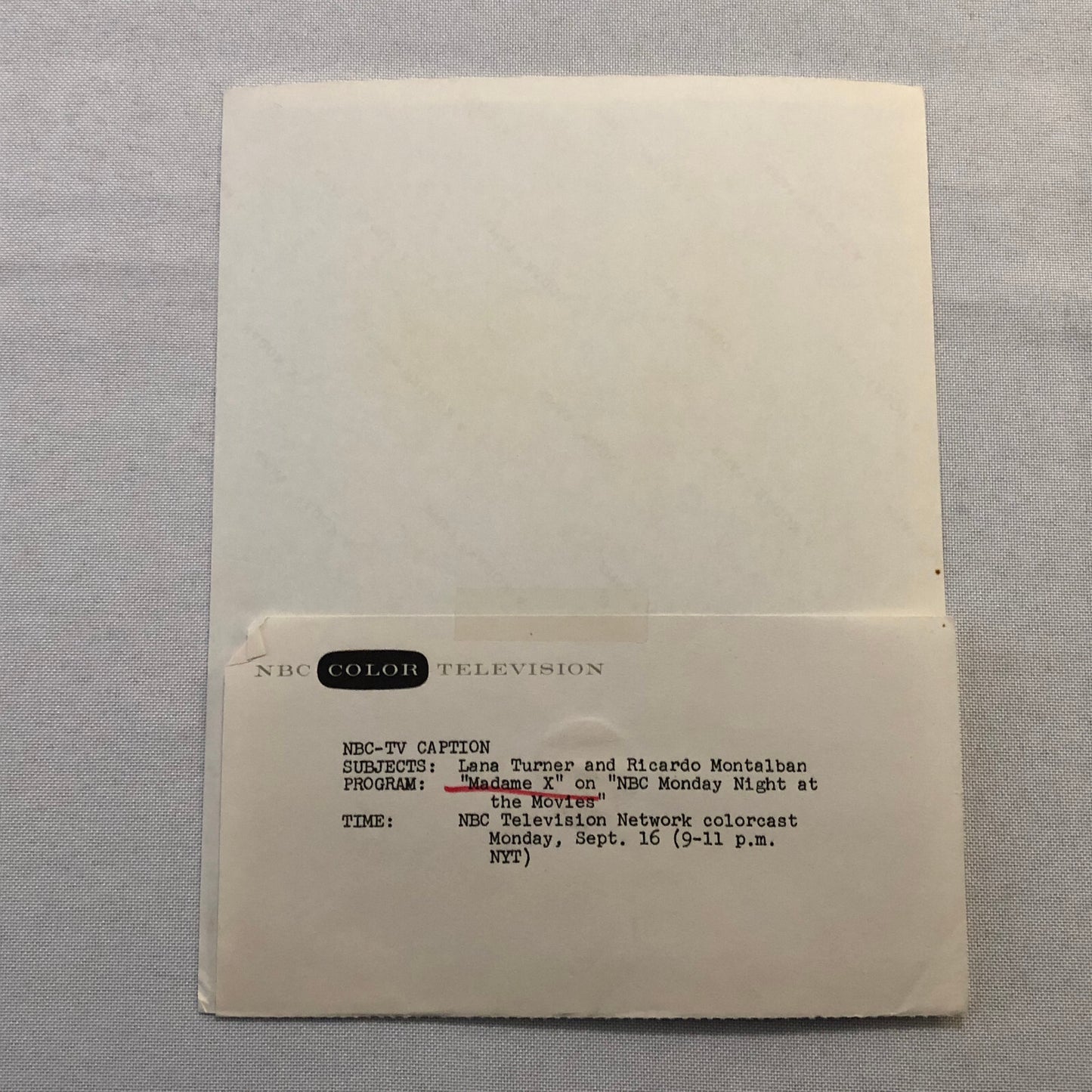 Lana Turner Ricardo Montalban Madame X Movie Film Photo Photograph NBC TV