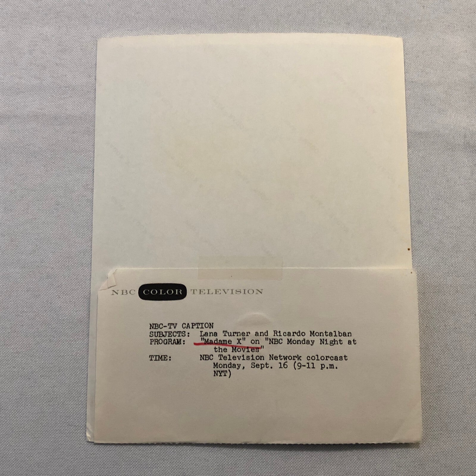 Lana Turner Ricardo Montalban Madame X Movie Film Photo Photograph NBC TV