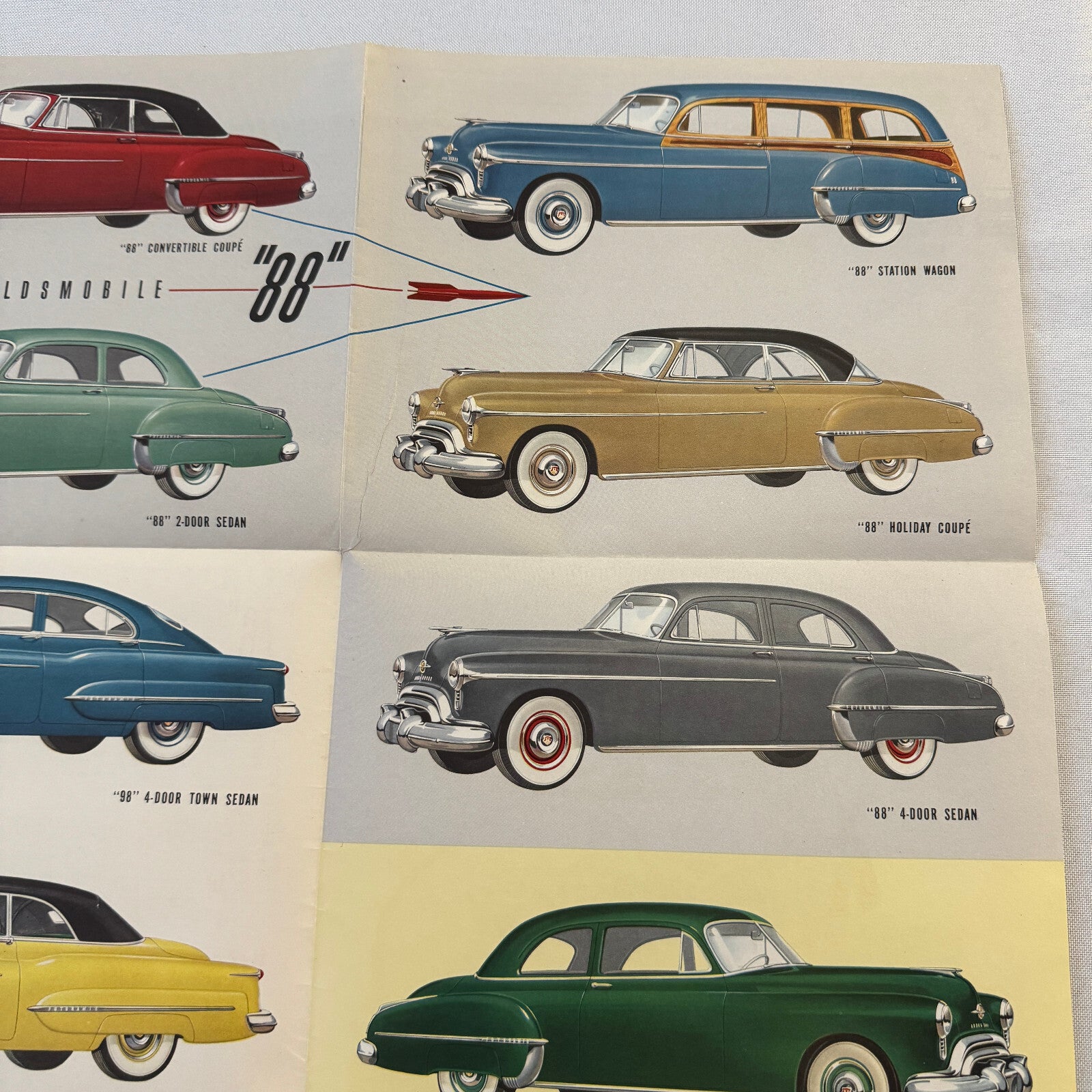 Oldsmobile Sales Brochure Catalog 76 88 98 Coupe Sedan Convertible 1950 1951