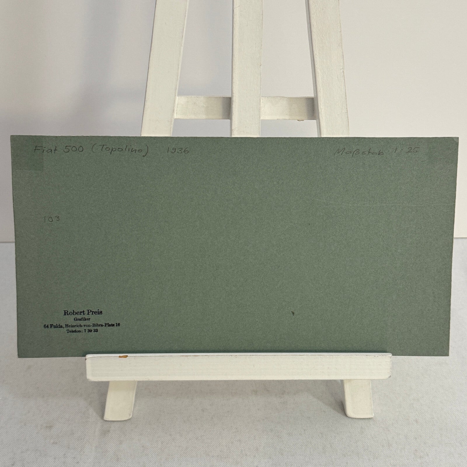 1936 Fiat 500 Topolino Car Illustration Art Drawing Hand Drawn Vintage