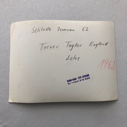 Vintage Solitude Grand Prix Racing Photo Photograph 1962 Trevor Taylor Lotus Car