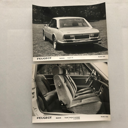 1979 Peugeot 504 Coupe Factory Press Photo Photograph Print Lot of 2