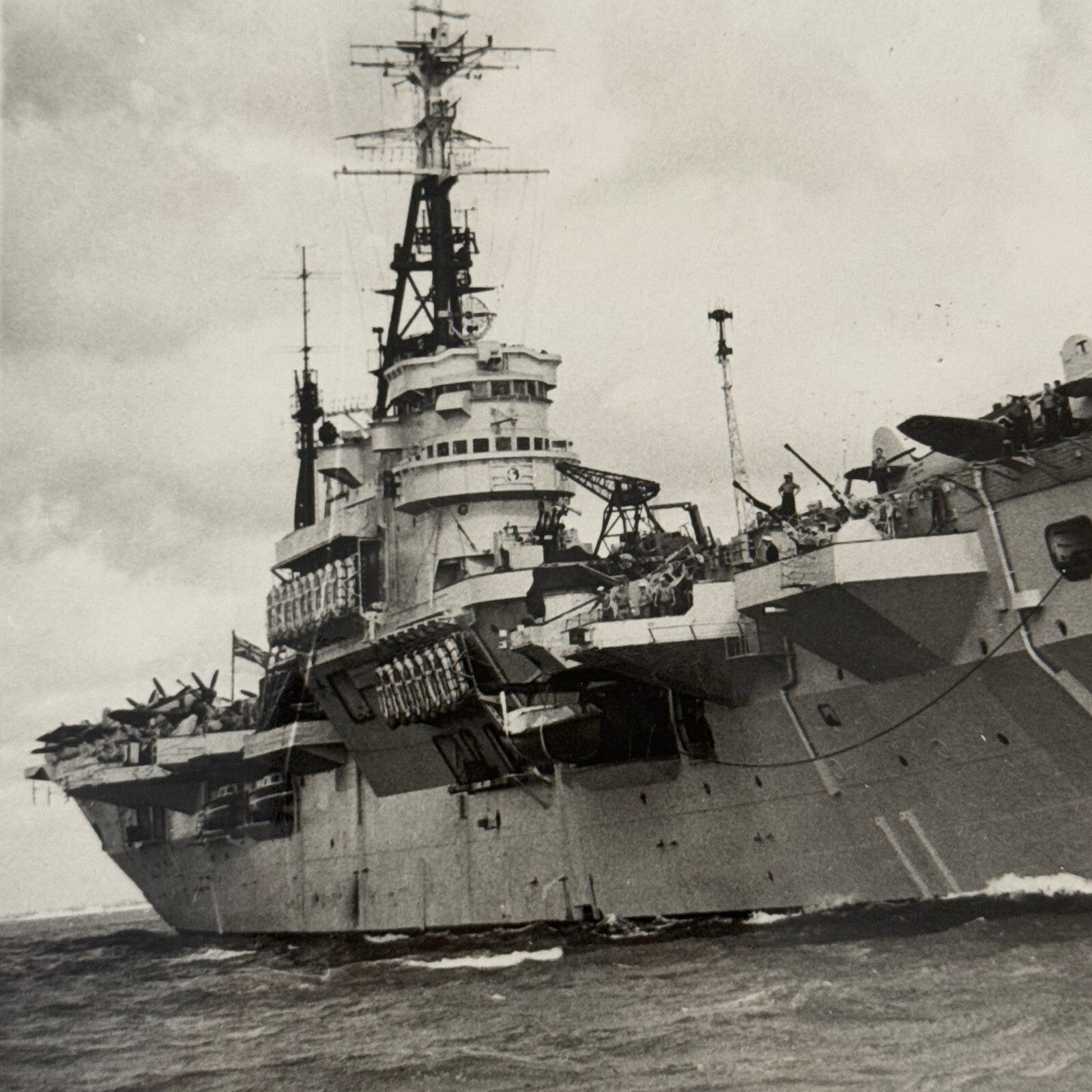 British Navy Aircraft Carrier HMS Theseus Vintage Press Photo Photograph Korea