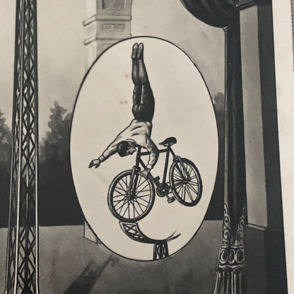 Vintage Circus Balancing Act Bicycle Bike Postcard Post Card