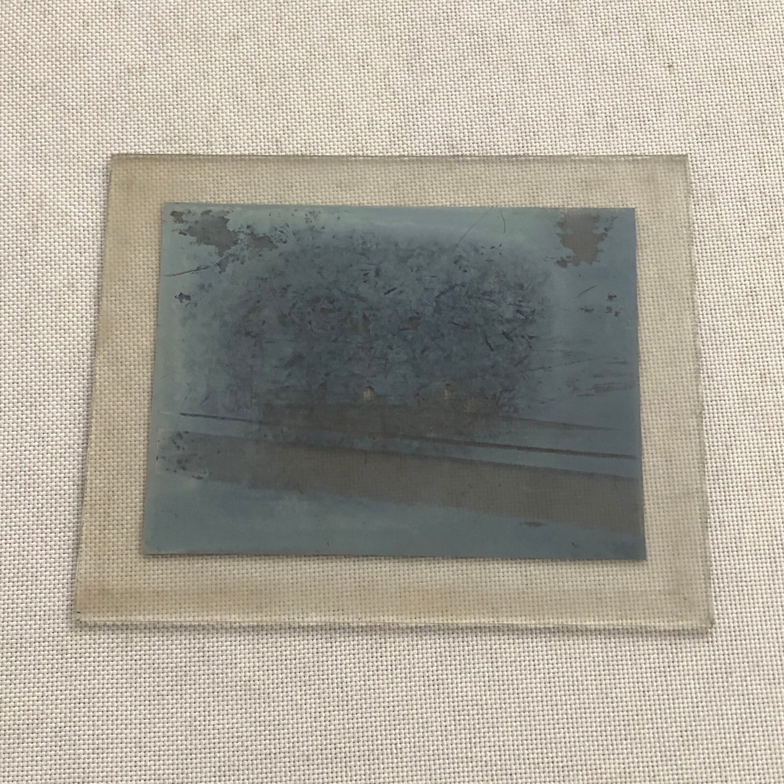 Antique Glass Plate Lantern Slide Photo Tennis Players on Court