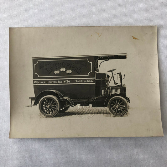 Antique Delahaye Truck Van Photo Photograph Company Embossed Cerveza Beer