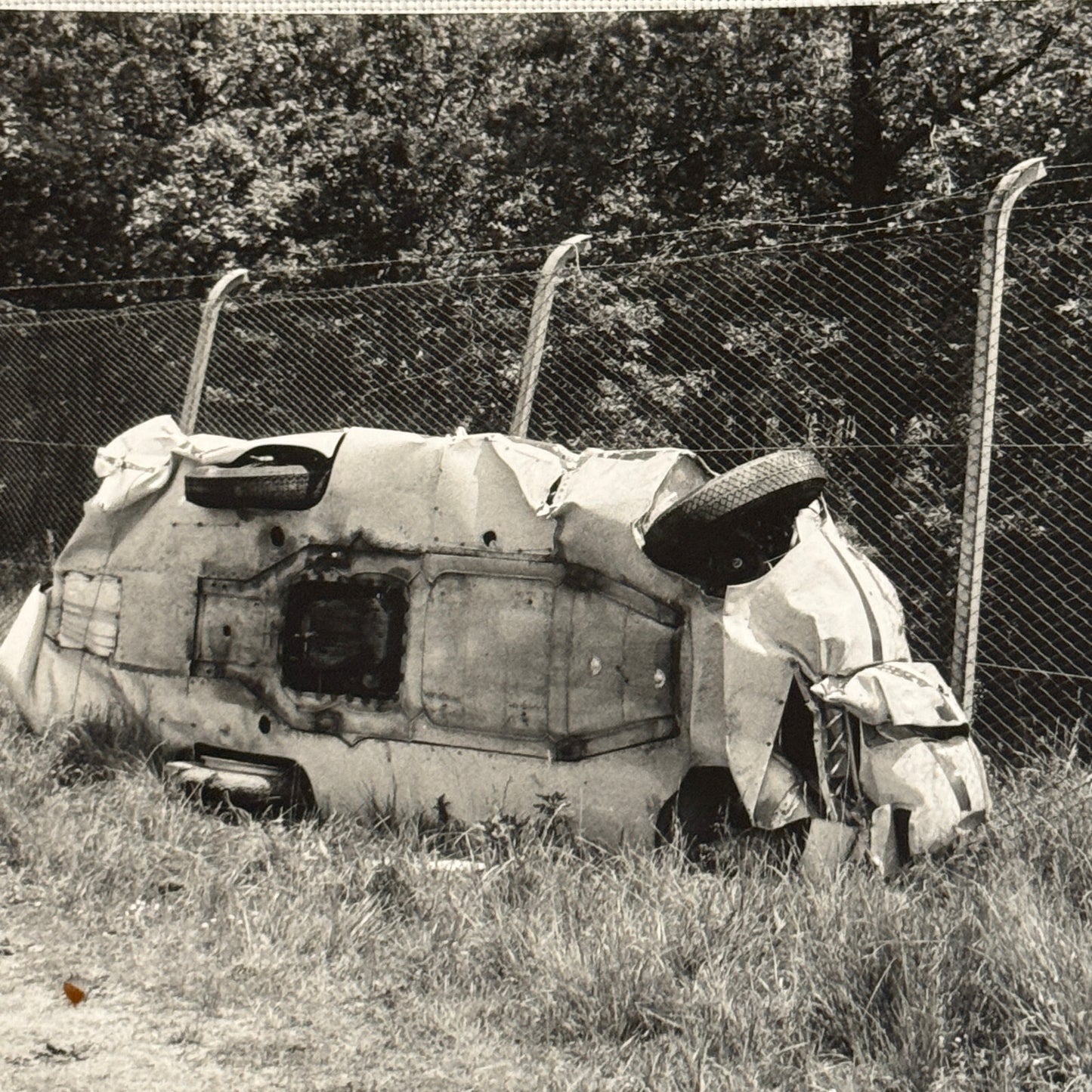 Abarth Alfa Romeo 1100 1957 Monza Crash Wreck Accident Photo Lot 2x
