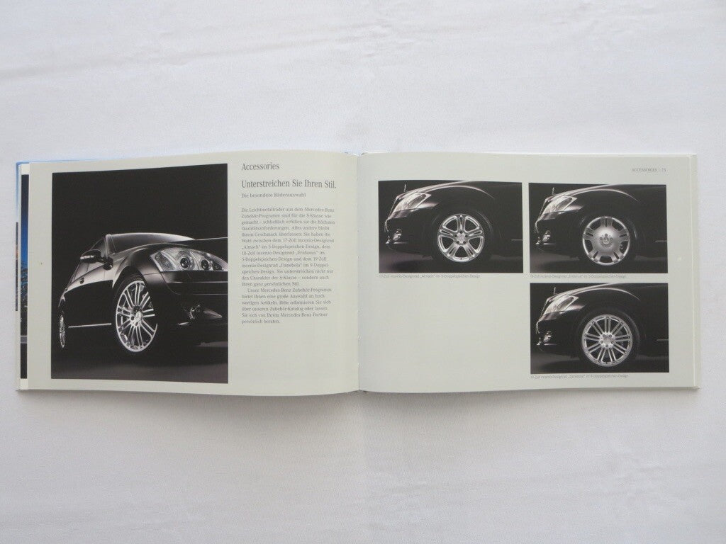 2005 Mercedes S Class Hardbound Sales Brochure Catalog GERMAN TEXT AMG 350 500