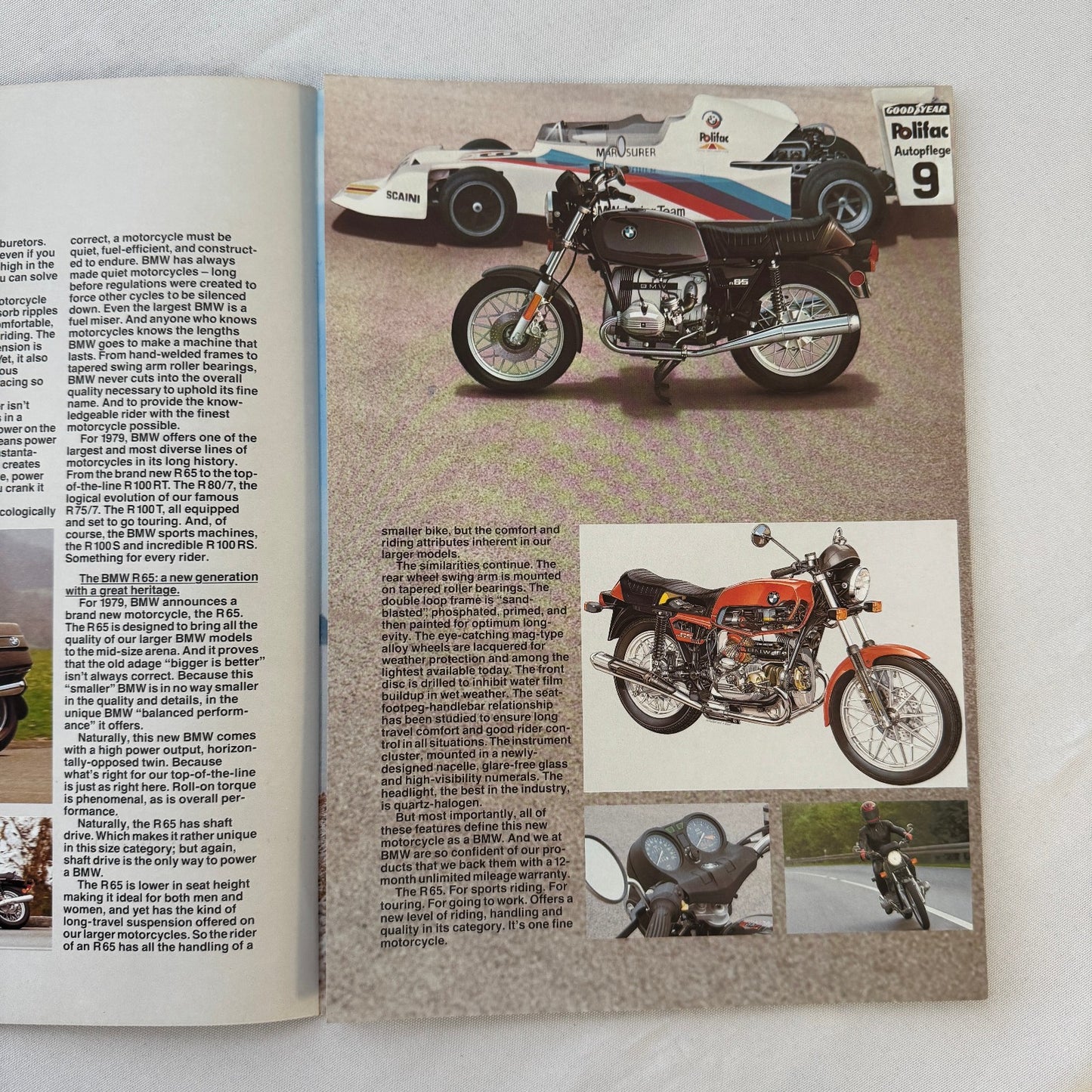 1979 BMW Motorcycle Bike Sales Brochure R100RS R100RT R100S R100T R80/7 R65