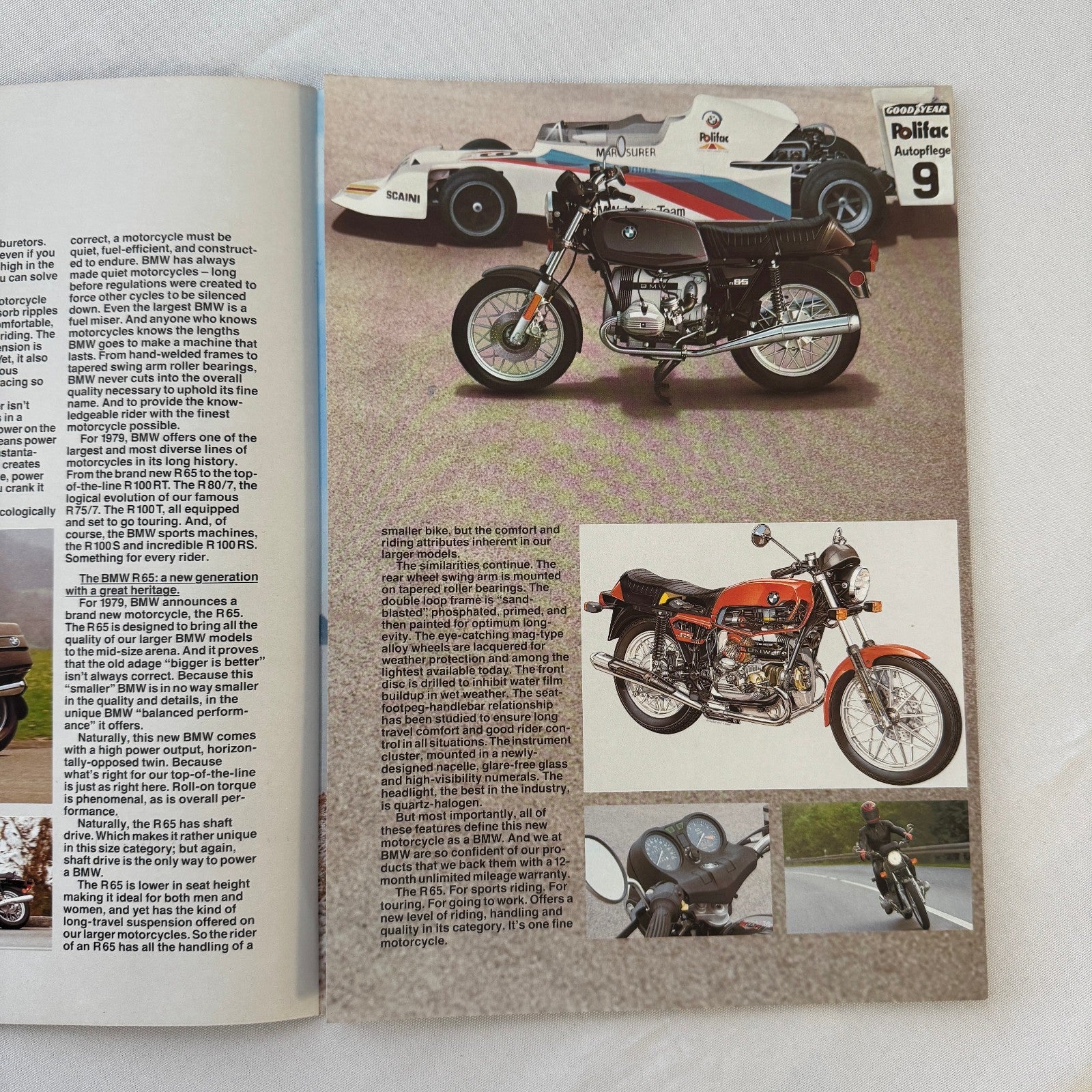 1979 BMW Motorcycle Bike Sales Brochure R100RS R100RT R100S R100T R80/7 R65