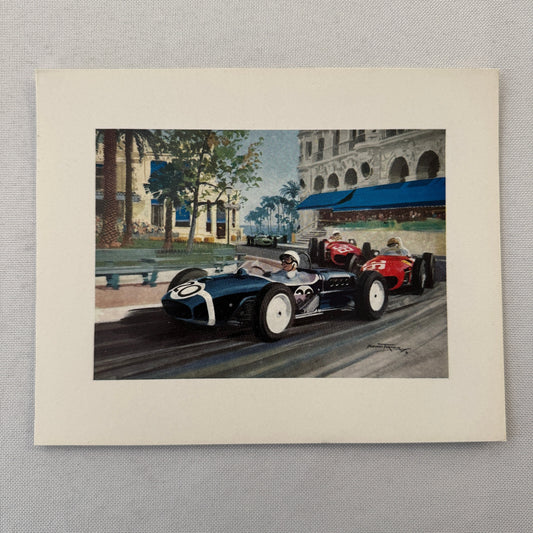 Stirling Moss Lotus Climax Richie Ginther Ferrari Racing Illustration Print