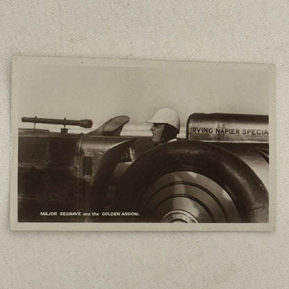 Vintage Land Speed Postcard Major Seagrave Golden Arrow Irving Napier Special