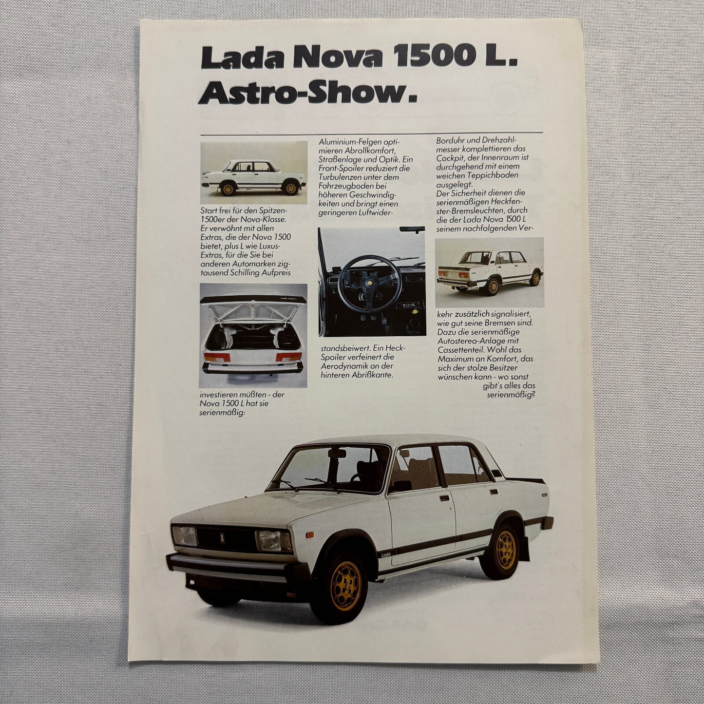 Lada Nova 1500 L Car Sales Brochure Catalog Advertising Vintage German Text