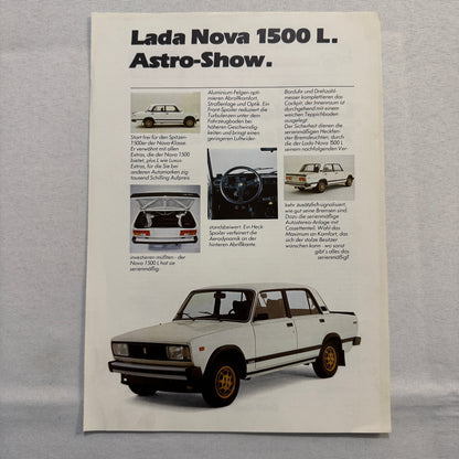 Lada Nova 1500 L Car Sales Brochure Catalog Advertising Vintage German Text