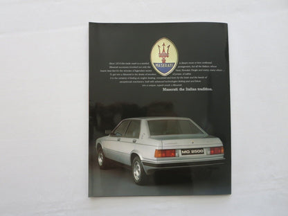 1986 ? Maserati Biturbo 425 Sales Brochure Catalog Advertising 