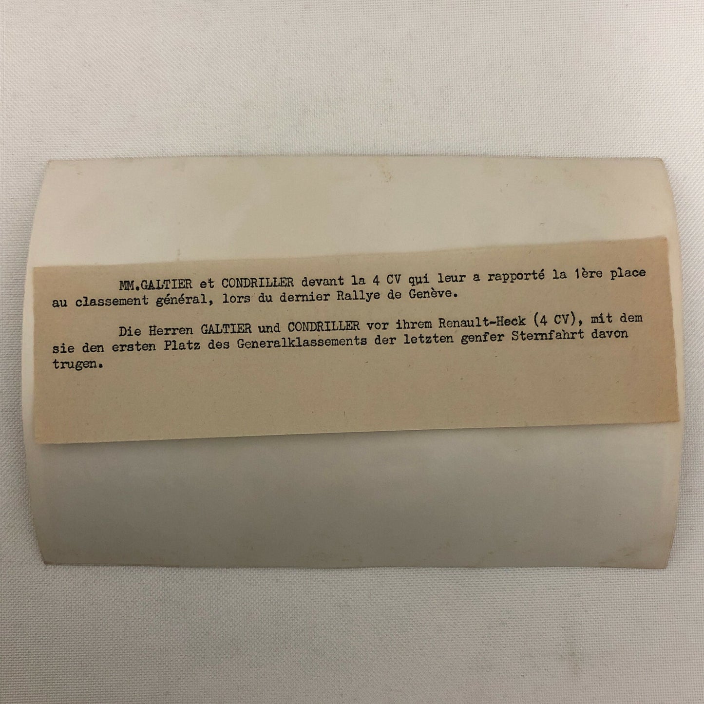 Vintage Renault 4CV Rally Rallye Racing Car Photo Photograph Print Renault 4 CV