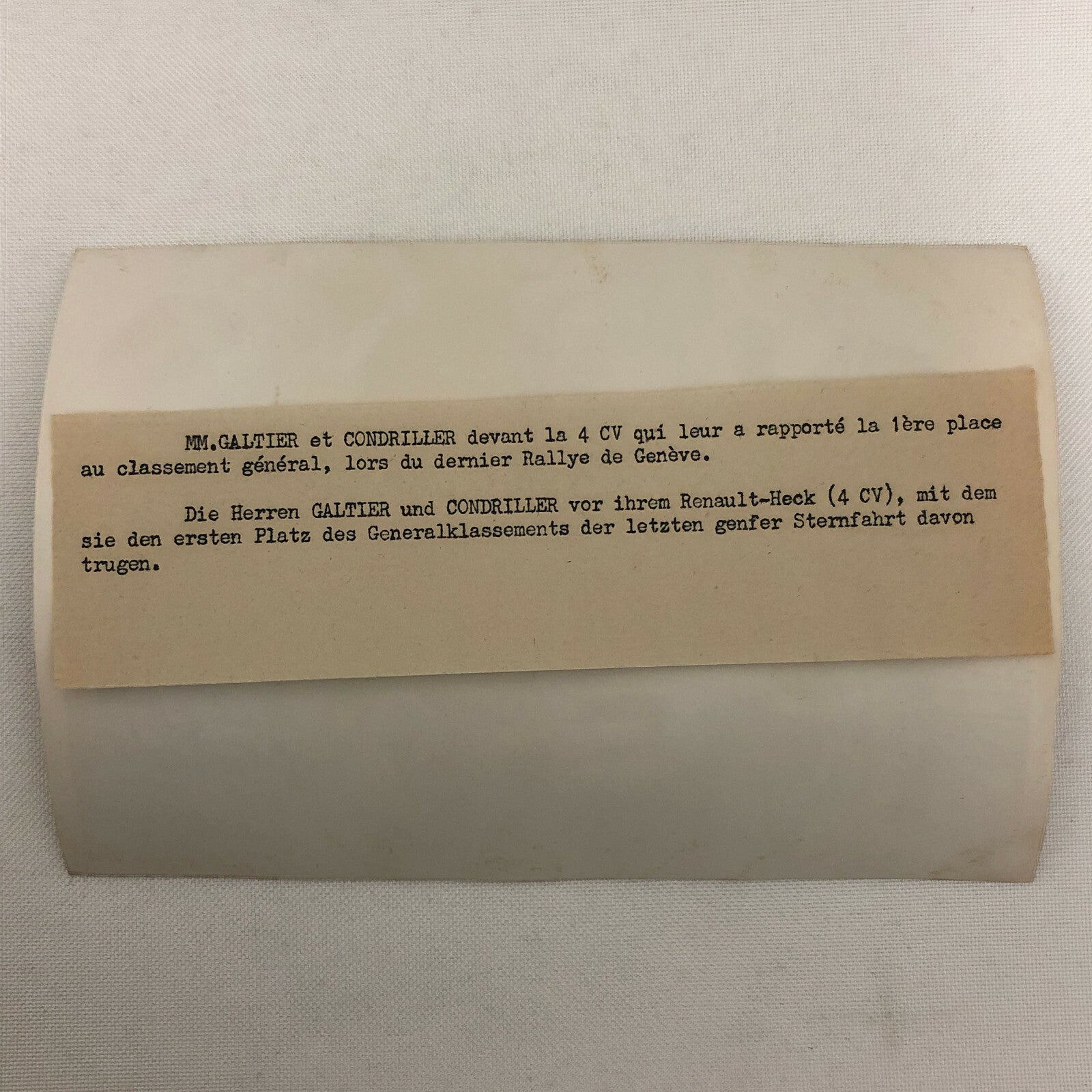 Vintage Renault 4CV Rally Rallye Racing Car Photo Photograph Print Renault 4 CV